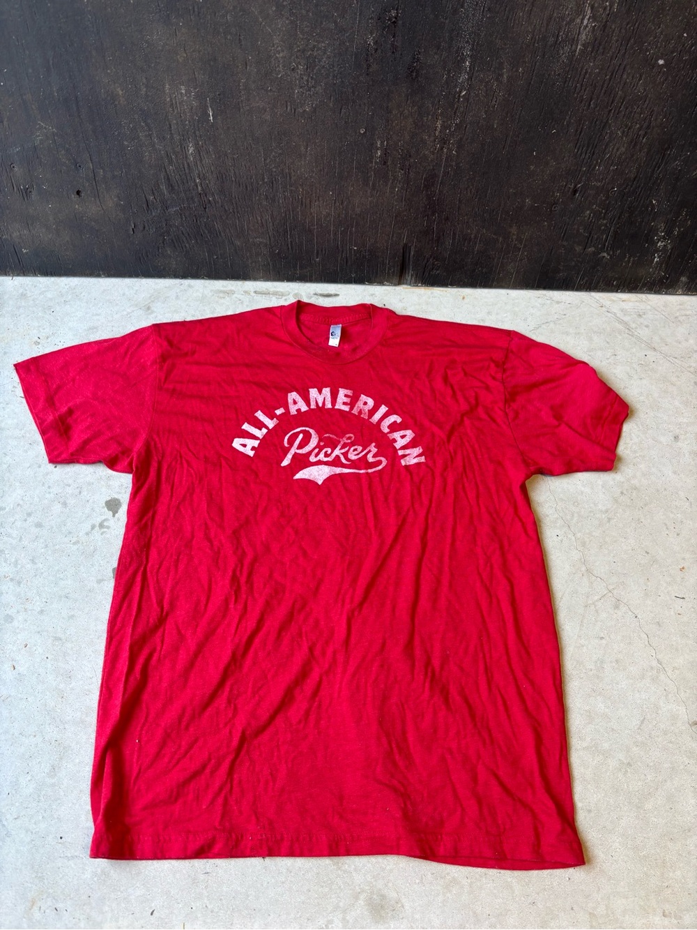 All-American Picker Red Distressed Graphic T-Shirt